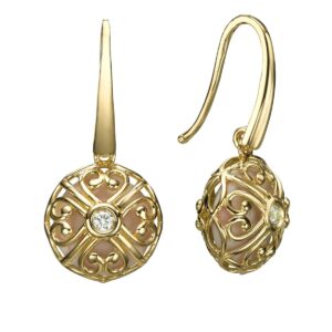 Hidden Hearts 18K Gold Diamond Earrings