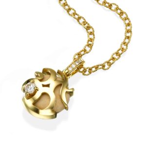 Hebrew Love Ahava Romantic Necklace Gold And Diamond